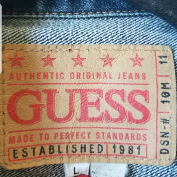 SOLD! Guess Vintage Authentic Original Jean Jacket 100% Cotton Women's Size L - Picture 15 of 15